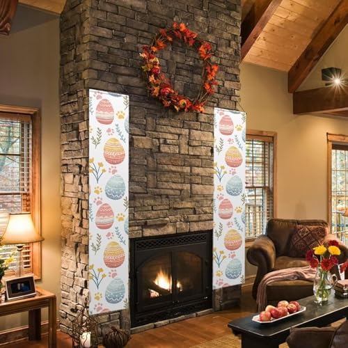 Eggs Leaves Porch Sign Hanging Easter Outdoor Welcome Signs for Porch Decorations Door Banners for Front Door 2 Packs Outdoor Decor Banner Flag for Porch Home Yard Garden Party Decor - Image 5