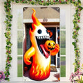 BlissYard Halloween Door Banner Reading Witch & Frog 35x71 Inches Spooky Magic Window Theme with Floating Potions Entryway Greeting Banner Potion Cauldron & Moonlit Bats Indoor Outdoor Holiday Decor by BlissYard