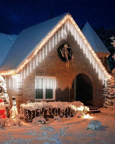 Joomer 2Pack Christmas Lights Outdoor, 11.8in 10 Tubes Meteor Shower Lights - Image 5