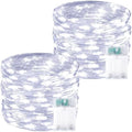 2 Pack 60 LED Fairy Lights Battery Operated with Timer, 20 FT Cool White by BOSSERN