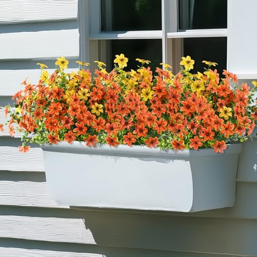 Homsunny Artificial Fall Flowers for Outdoor Planters Fake Mums Home Decor - Image 2