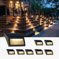 Solar Lights Outdoor, Waterproof Solar Powered Deck Step Lights for Patio Garden Backyard Garage Driveway Pathway Outside Wall Lighting (8, Warm White) by Follateas