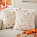 Fall Beige Pillow Covers 20x20 Set of 2 Double-Sided Pumpkin Decor by Softalker