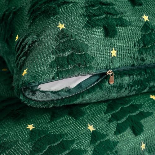 Softalker Christmas Pillow Covers 18x18 Set of 2, Green Xmas Tree Decor - Image 3