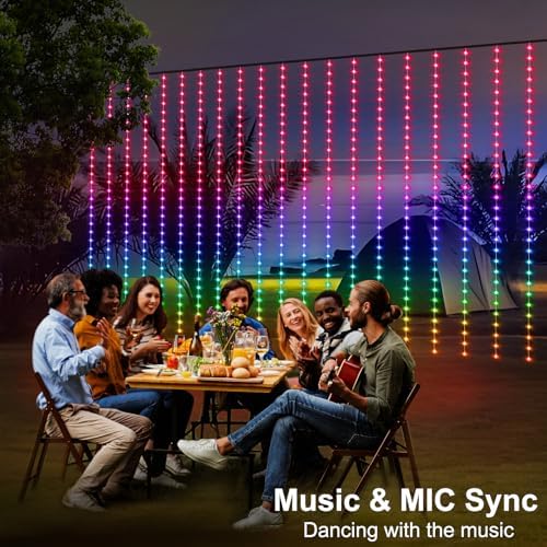 ZAIYW WiFi Smart RGB Color Changing Curtain Lights - 600 LED, Compatible with Alexa, App Control, Music Sync, Plug in for Christmas Wedding Outdoor Decor (Pack of 2) - Image 5