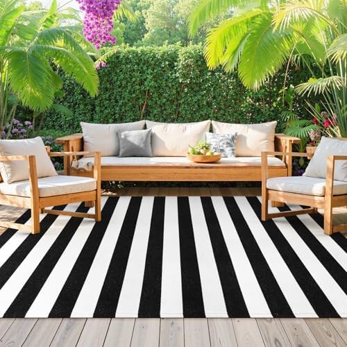 KIMODE Black and White Rug Fall Patio Porch Rug Large Living Room Decor by Collive