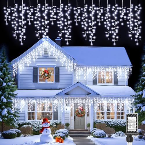 Brightown Icicle Christmas Lights Outdoor,33FT 1020LED Cluster Icicle Light by Brightown