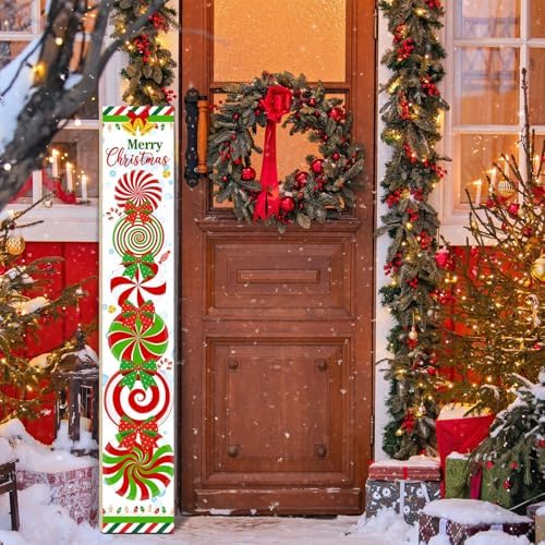 Welcome Porch Sign, Wooden, 47.2", Outdoor Front Door, Candy - Image 4
