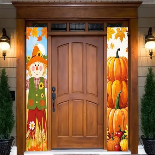 BlissYard Fall Scarecrow Porch Banner 12x71 Inch - Image 6