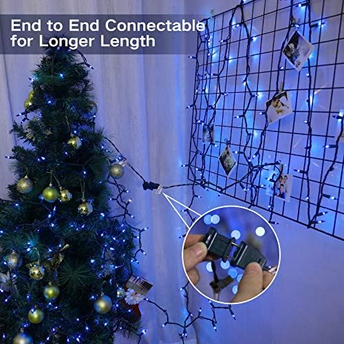 BrizLabs Blue Christmas Lights, 69.6ft 300 Count Blue String Lights Connectable, 120V UL Certified Incandescent Xmas Lights Green Cord, Outdoor Mini String Lights for Indoor Party Garden Patio Decor - Image 2
