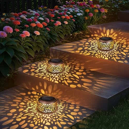 Solar Lanterns Outdoor Waterproof: 2 Pack Red Copper Metal Garden Lights - Image 6