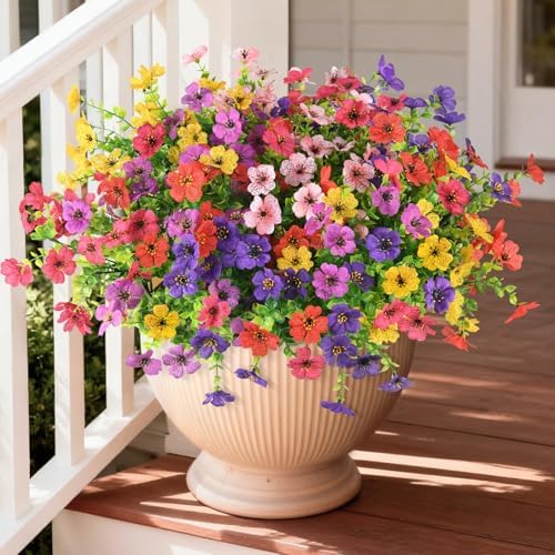 INQCMY Artificial Flowers for Outdoor Faux Plants Fake Flowers Spring Decor - Image 2