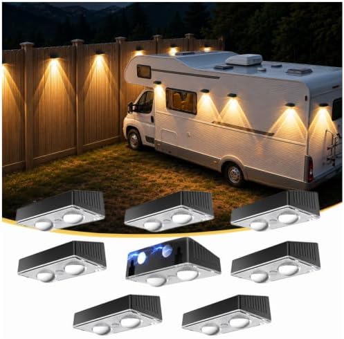 8-Pakc Solar Fence Lights Magnetic 3 in 1, 5S Quick Installation by ZQHGMM