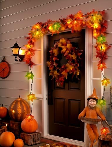 13.6FT Fall String Lights with 35 Maple Leaf LED Bulbs, Plug in - Image 6