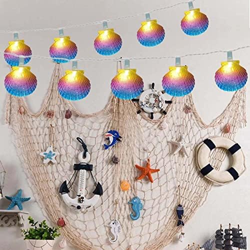 Beach Seashell String Lights - 8.3FT Ocean Themed Decorative 10 LED Seashells, Plug-in Warm White Fairy Lights for Patio, Garden, Wedding, Bedroom, Hawaii, Party, Tropical Beach Themed Decor - Image 5