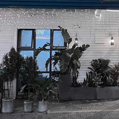 YOLIGHT Icicle Christmas Lights 13ft 96 LEDs Icicle String Lights 8 Modes Twinkle Curtain Fairy Light, Indoor Room Patio Garden Bedroom Wedding Party Christmas Halloween Decoration (White) - Image 3