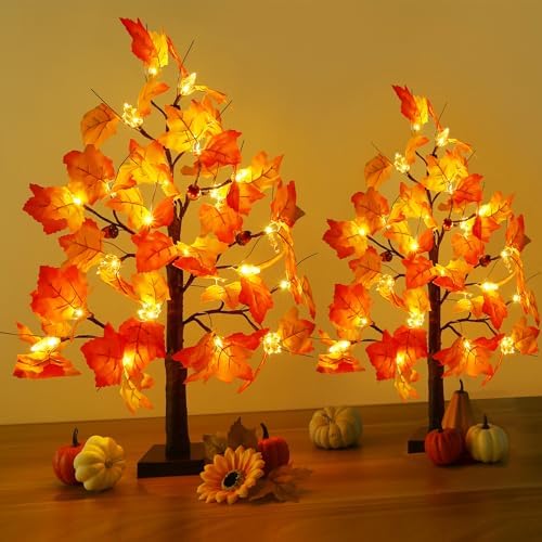 Joyhalo 2 Pack 23.5 Inch Fall Trees with Lights - Image 6