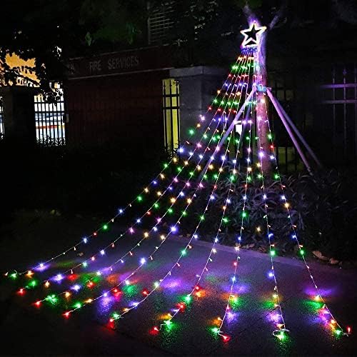 Christmas Decorations Star String Lights,320 LED Outdoor Christmas Tree Lights with 13" Topper Star,8 Modes Waterproof Hanging Fairy Twinkle Lights for Xmas New Year Party Holiday - Image 7
