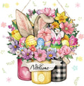 Boao Happy Easter Door Sign Decor for Frontdoor Easter Bunny Egg Welcome Wooden Door Signs Floral Spring Hanging Sign Bunny Rabbit Wreath for Farmhouse Decorations Spring Party Indoor Outdoor Decor by Boao