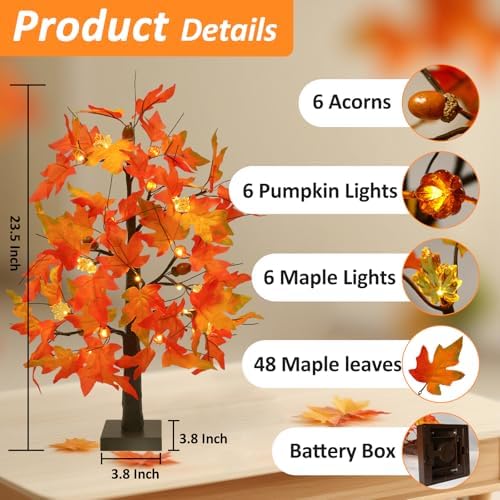 Joyhalo 2 Pack 23.5 Inch Fall Trees with Lights - Image 2