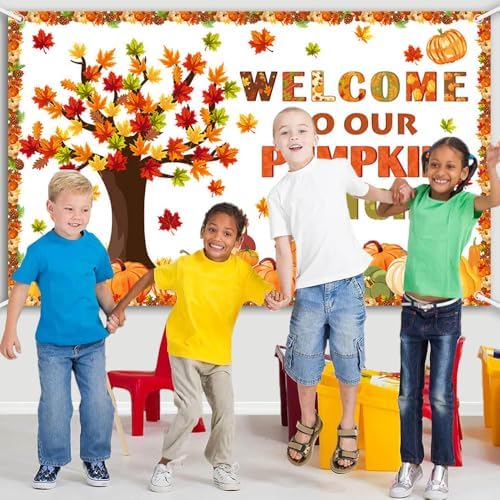 AIBIIN 7x5ft Welcome to Our Pumpkin Patch Banner Decorations - Image 5