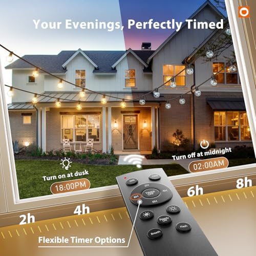 addlon Outdoor String Lights 200FT G40 with Remote 108 LED Waterproof Bulbs - Image 6