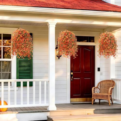 Hommyea Artificial Fake Fall Flowers Plants for Outdoors Mums Home Decor - Image 3