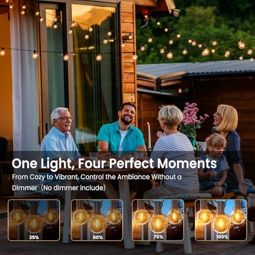 Outdoor String Lights 200FT,G40 100+4 Bulbs String Lights for Outside - 2700K Warm White, 25000H Long Life, IP45 Waterproof & Shatterproof, Mains Powered Garden Lights for Gazebo/Patio - Image 4