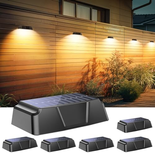 Brightown 6 Pack Solar Fence Lights, 7 RGB & Warm White/Cool White by Brightown