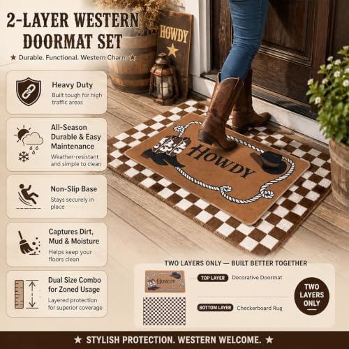 24" X 36" Western Howdy Layered Doormat Set for Front Door - Image 6