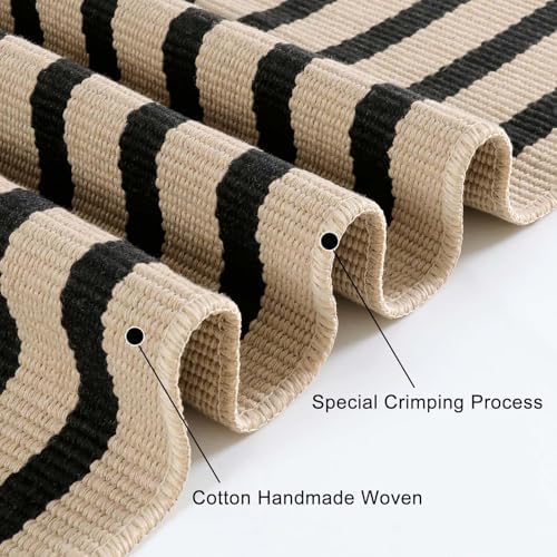 OJIA Outdoor Porch Rug Fall Front Door Mat 24"x51", Black and Tan Rugs - Image 5