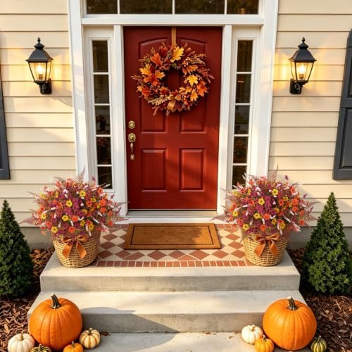 ADXORA 12 Bundles Fake Artificial Mums Fall Flowers for Outdoor Decoration - Image 6