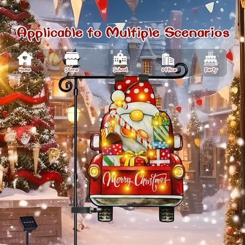 28x40 Solar Christmas Dwarf Garden Flag, Outdoor Decor - Image 6