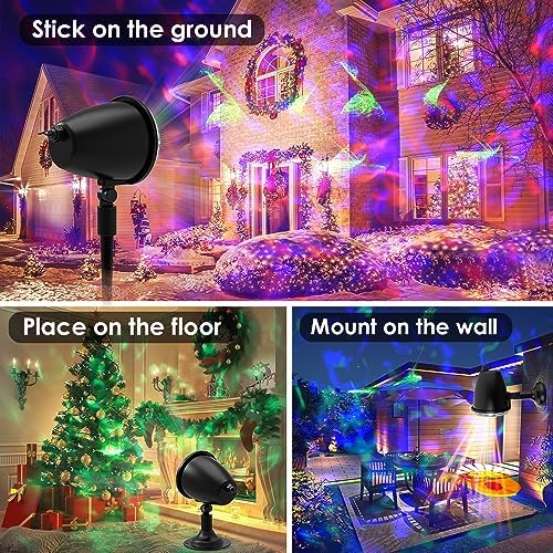 Halloween Laser Projector Lights,Syslux Outdoor Projector Light,21 Colors Ocean Ripple Projection with Remote Control for Christmas Thanksgiving Indoor Wedding Garden Party Holiday Decorations - Image 6