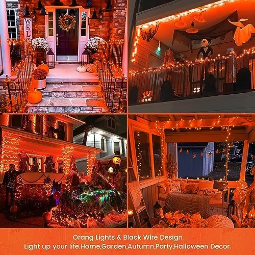 woohaha Orange Halloween Lights,25FT 100Count Halloween Mini String Lights - Image 6