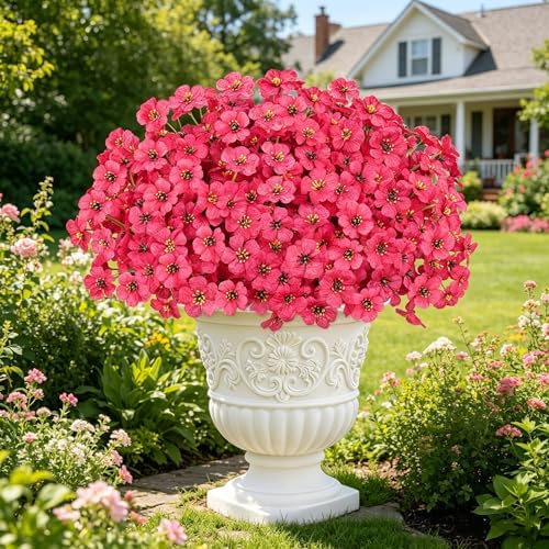 AmyHomie 20 PCS Artificial Flowers for Outdoors, UV Resistant Fake Plants - Image 5