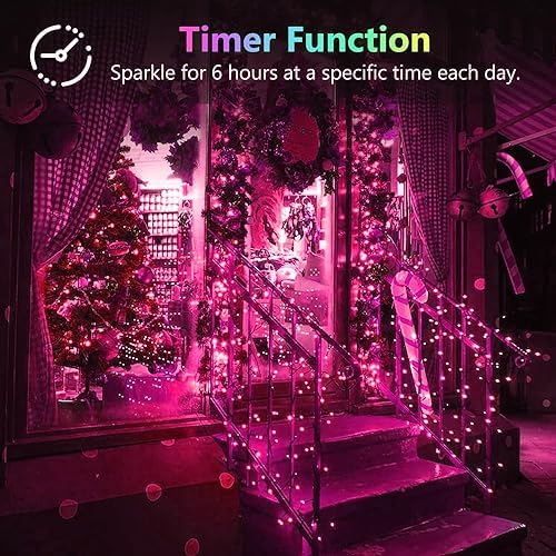 4 Pack 60 LED Fairy Lights Battery Operated with Timer, String Lights Pink - Image 4