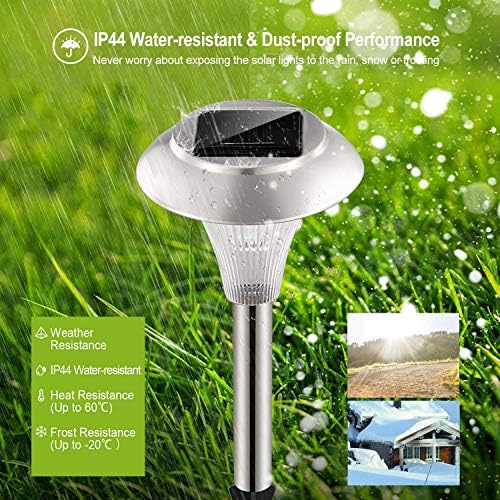 Solar Lights Outdoor Decorative, Solar Garden Lights Stakes, Flower Bed Decorations Mosaic, Decor for Path, IP44 Waterproof for Yard Driveway Walkway (4Packs) - Image 5
