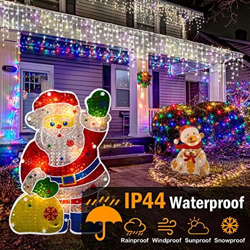Christmas Lights Outdoor, 1280 LED 131FT Ice Lights for Outside, 8 Modes Plug in 240 Drops Ice String Light with Timer Memory Function Hanging Light for Christmas Decor(Cool White) - Image 3
