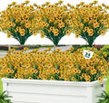 24 Pcs Artificial Flowers for Outdoor, Plastic Fake Flowers Decor, Yellow by Lnoicy
