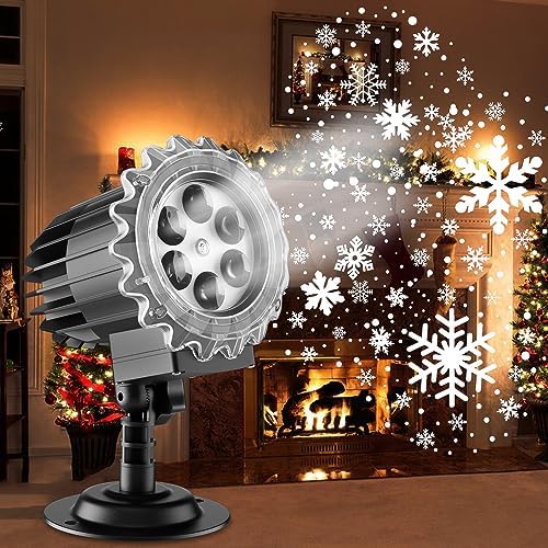 Snowfall Christmas Light Projector, Indoor Outdoor Holiday Night Light Projector, Rotating Snow Falling Projector Lamp for Halloween Xmas New Year Gift Wedding Garden Landscape Decorative by DUYIHO