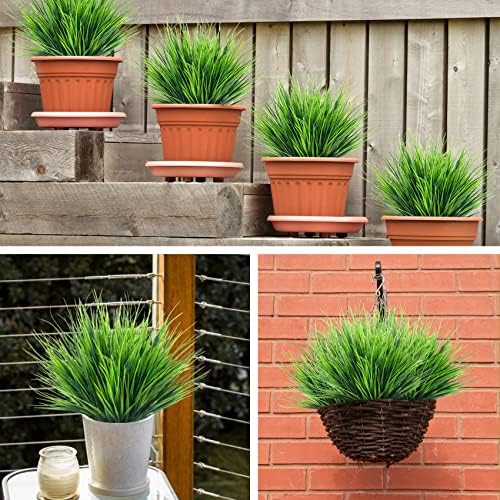 Ouddy Decor 24 Pcs Artificial Plants Outdoors Fake Greenery Stems, Green - Image 4