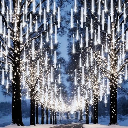 Aukora Outdoor Christmas Lights, Meteor Shower Falling Rain String Light - Image 3