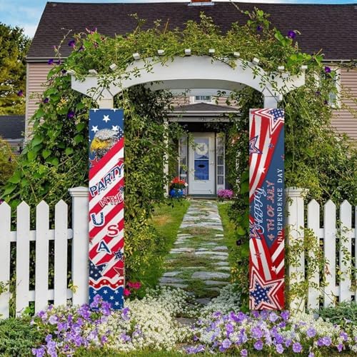 doginthehole 4th of July Patriotic Decorations Front Porch Door Banner American Flag Hanging Banners 250th Anniversary USA Porch Signs Independence Day Memorial Day Decor Outdoor Indoor - Image 3