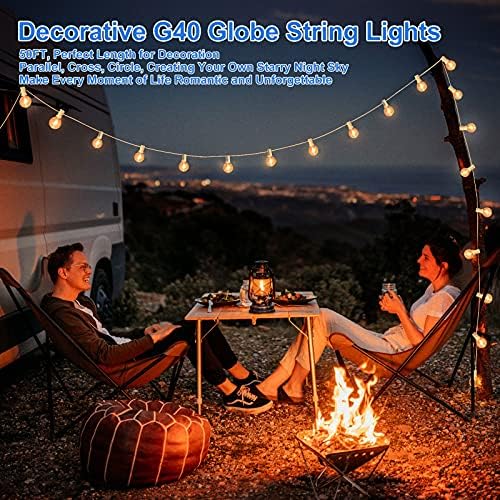 Bosceos Outdoor G40 LED Globe String Lights 25FT Shatterproof Waterproof - Image 4