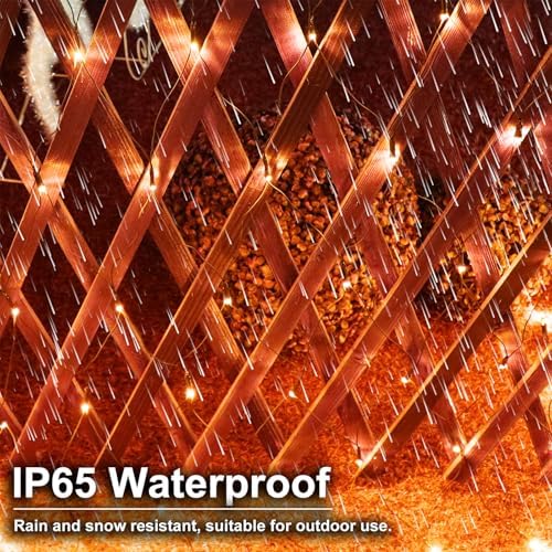Solar Fall Halloween Net Lights Outdoor-208Led 9.9x6.6Ft Orange - Image 4