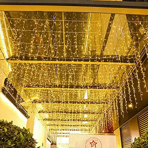 LED Ceiling Icicle Lights, 13FT 96 LEDs 8 Modes Twinkle Christmas Hanging Fairy String Curtain Lights for Parties Mall Patio Yard Indoor Outdoor Decoration Warm White, 4M - Image 2