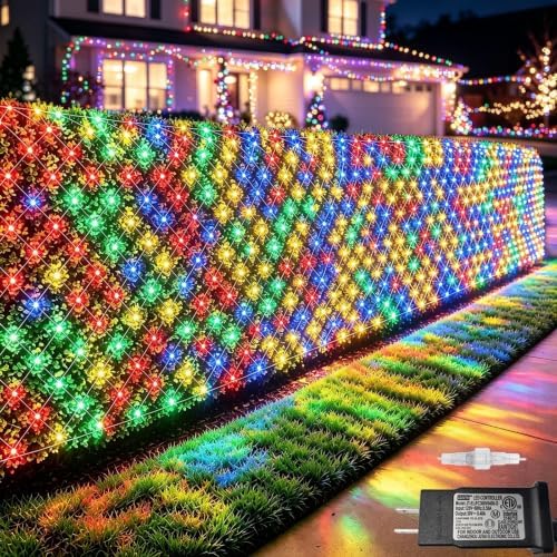 Pooqla Colorful Net Lights, 28x 5ft Christmas Lights Outdoor Clear Wire by Pooqla