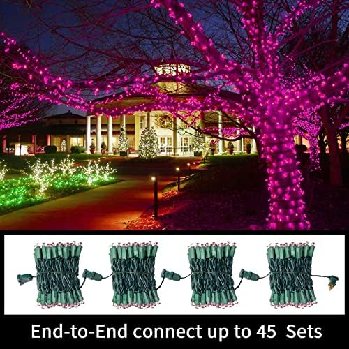 LAMPHOME 100 LED Pink Valentine Lights, 21.6ft Valentine Room Lights Green Wire, connectable Plug in Pink Christmas String Light Indoor Outdoor for Bedroom Valentines Day Party Galentine's Day Deco - Image 4
