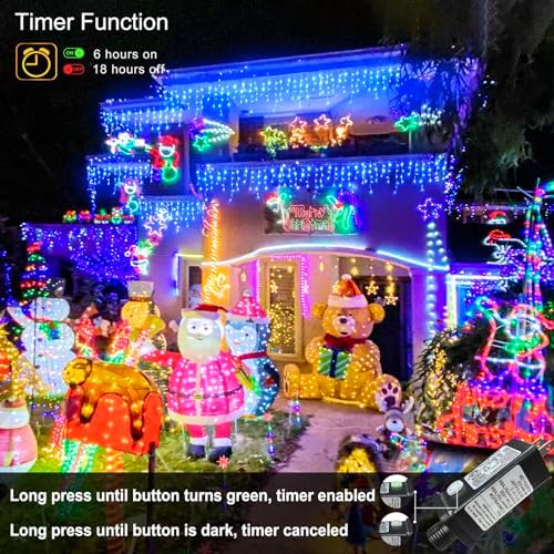 Blue Christmas Lights Outdoor Icicle Lights for Outside House 66ft 640 LED - Image 4